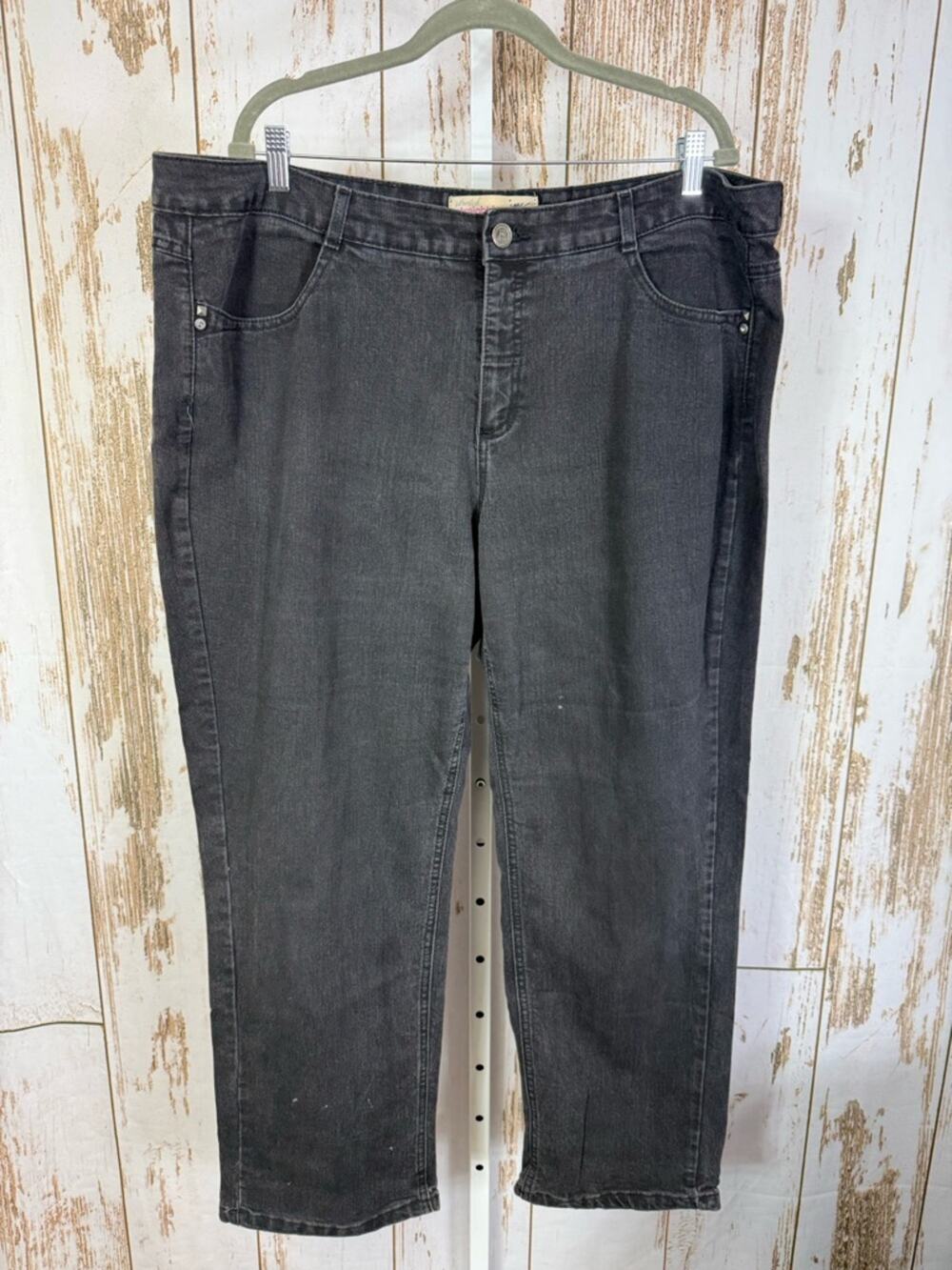 Just My Size Women’s Black Straight Leg Jeans. Size 24W. Good used condition!